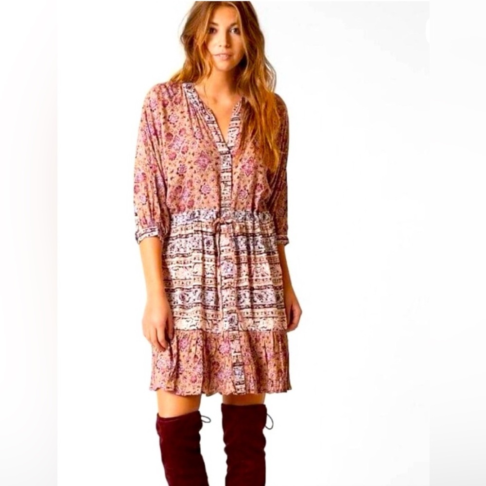 Billabong Marry Mine Floral Mixed Print Mini Boho Dress, size L (DISCOUNT 3/$20)